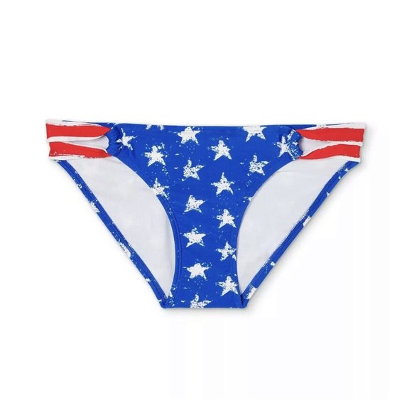 USA Bikini Juniors' Hipster Bottom  July 4th Stars and Stripes Size Small 0-2 - Picture 1 of 5